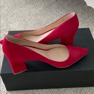Marc Fisher Red Suede Heels Size 7 1/2 M